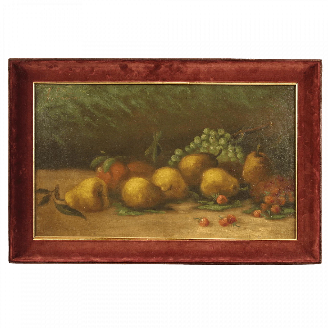 Natura morta con frutta, dipinto a olio su tela 16
