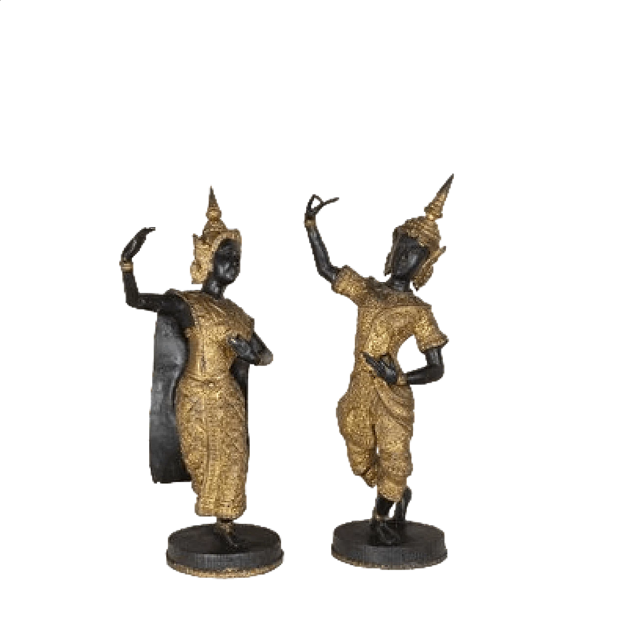 Coppia di sculture di guardiani del tempio di Rattanakosin Theppanom, anni '60 10