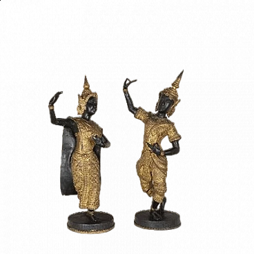 Pair of sculptures of Rattanakosin Theppanom temple guardians, 1960s