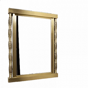 Specchio in ottone di Luciano Frigerio, anni '70