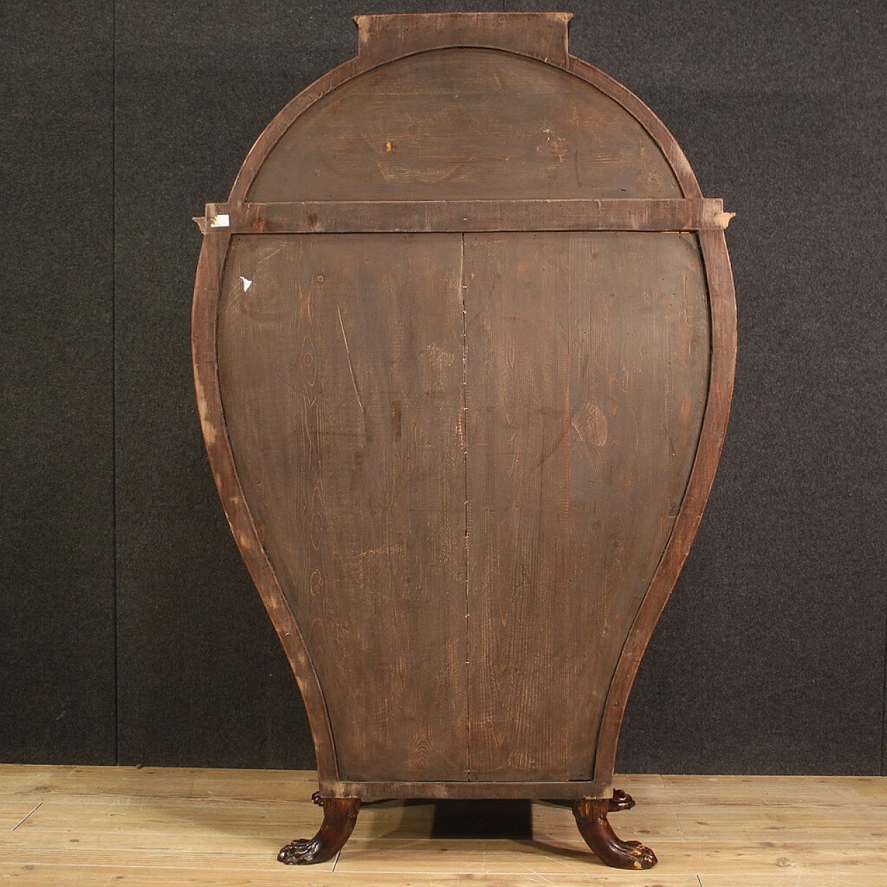 Wooden barrel secretaire in Biedermeier style, 1960s 6