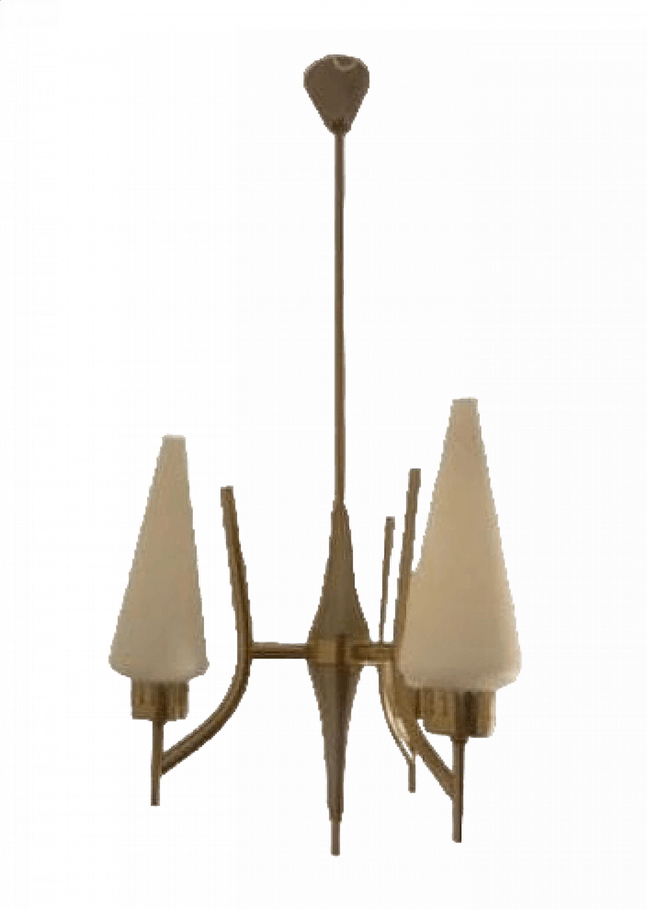 Brass and glass chandelier by Angelo Lelli for Arredoluce, 1950s 10