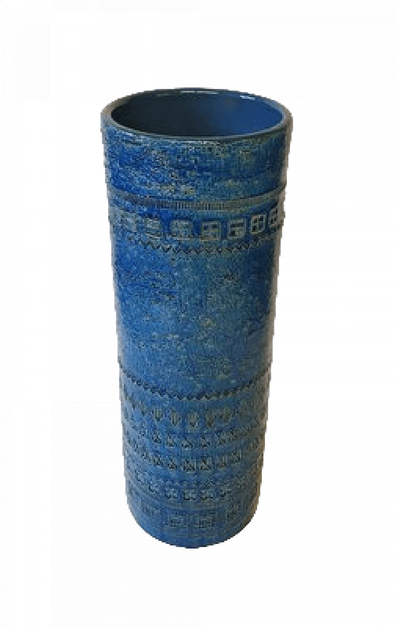 Cylindrical Rimini Blu vase by Aldo Londi for Bitossi, 1960s 6