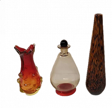 3 Murano glass vases, 1960s