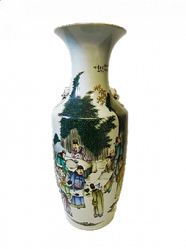 Vaso cinese Juren Tang Zhi in porcellana dipinta