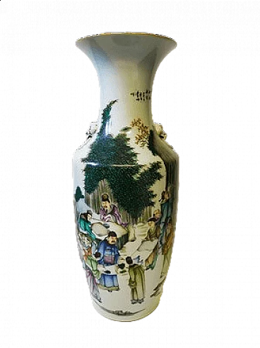 Vaso cinese Juren Tang Zhi in porcellana dipinta,1910