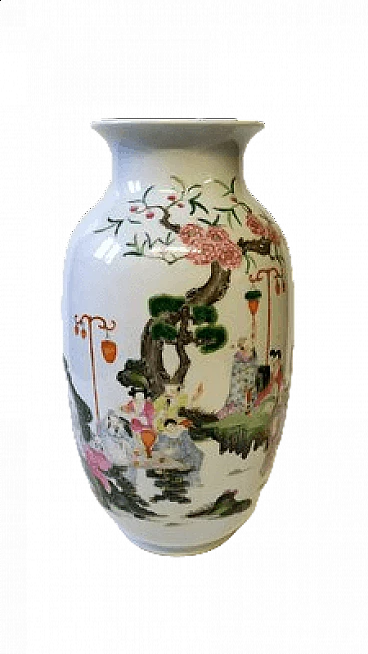 Vaso cinese Juren Tang Zhi in porcellana dipinta a mano