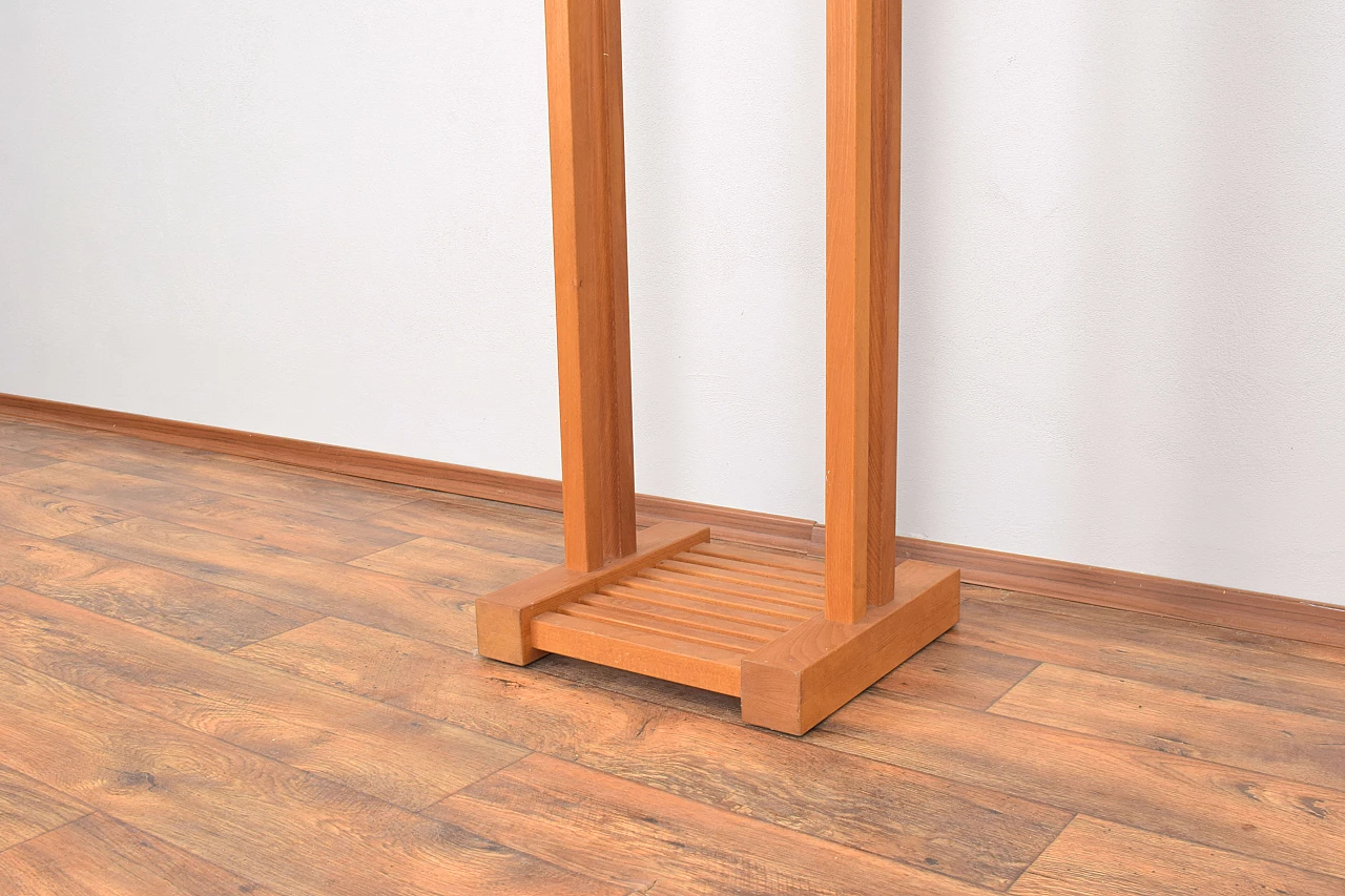 Solid beech floor-standing coat rack, 1970s 6