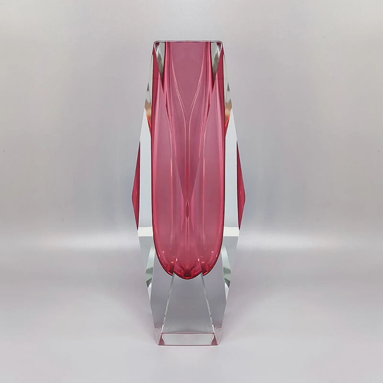 Pink Murano glass vase by Flavio Poli for Seguso, 1960s 1