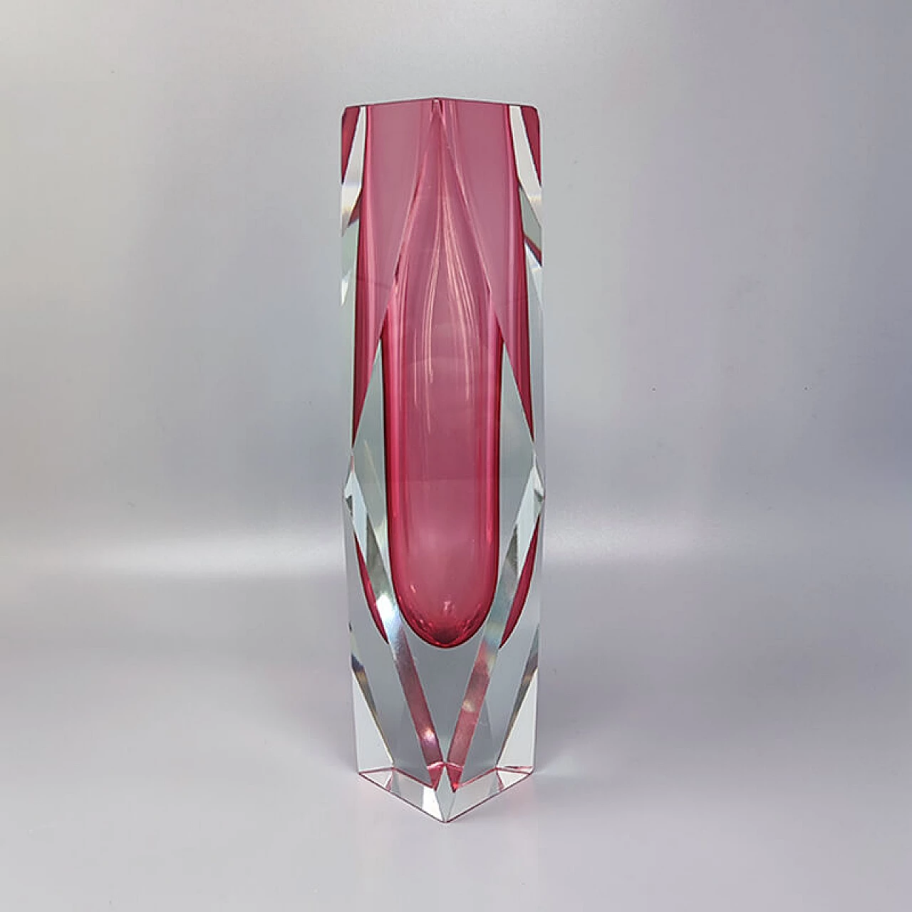 Pink Murano glass vase by Flavio Poli for Seguso, 1960s 2