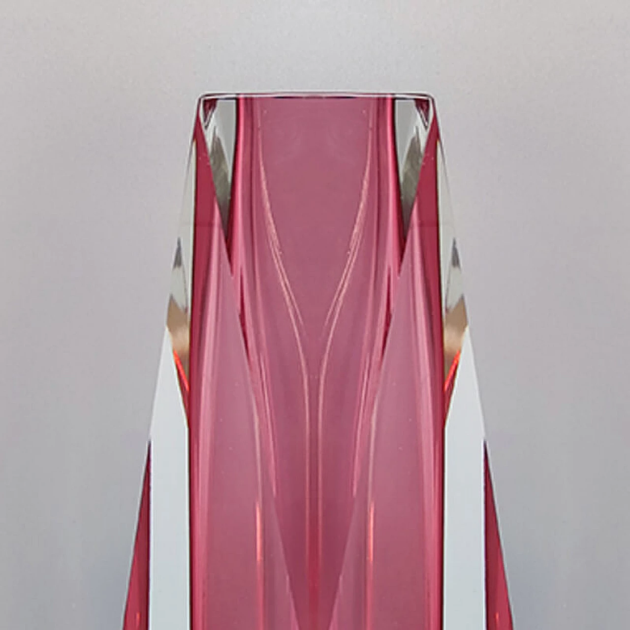 Vaso in vetro di Murano rosa di Flavio Poli per Seguso, anni '60 3