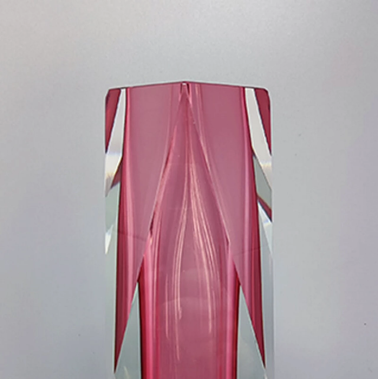 Vaso in vetro di Murano rosa di Flavio Poli per Seguso, anni '60 5