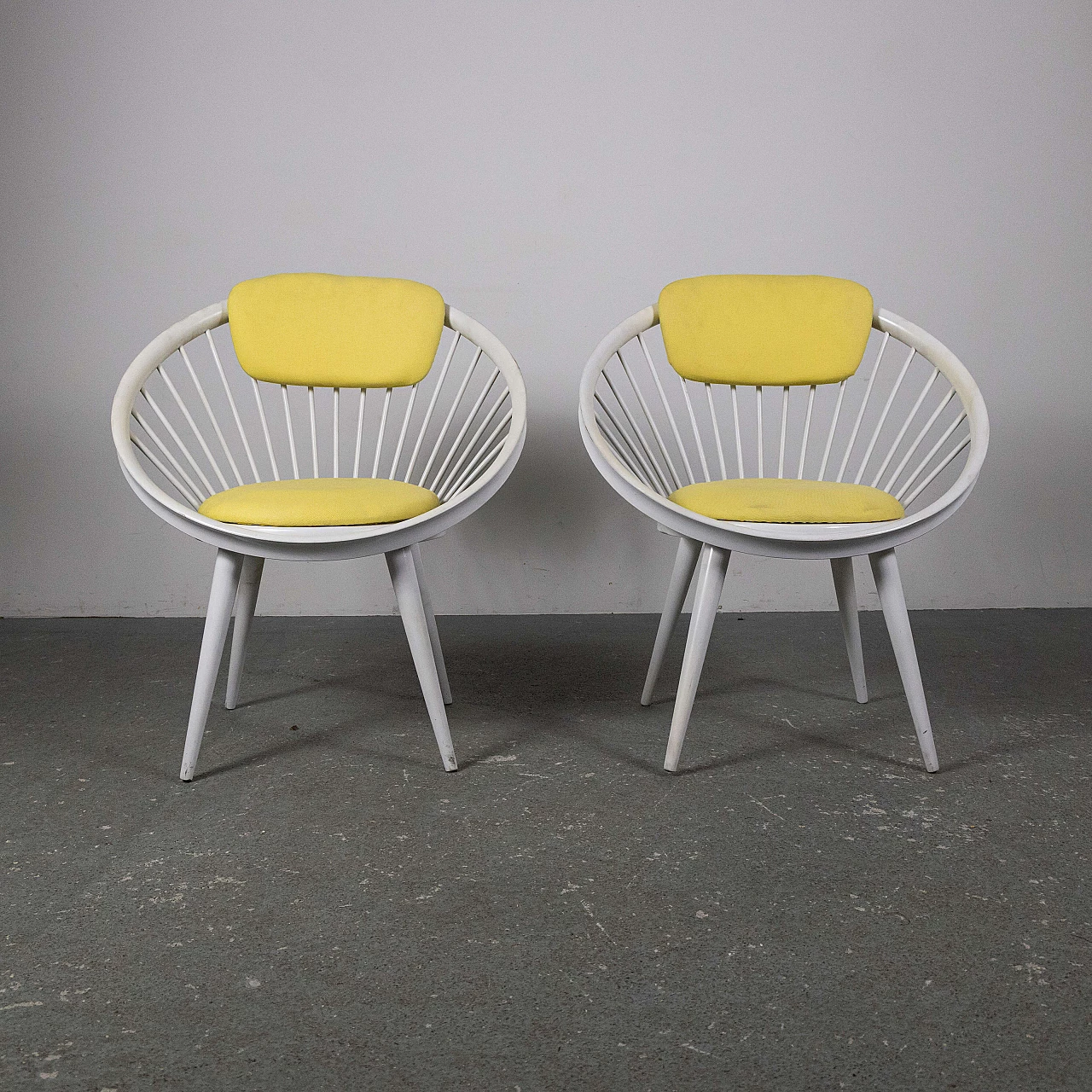 Pair of Circle armchairs by Yngve Ekstrom, 1970s 1