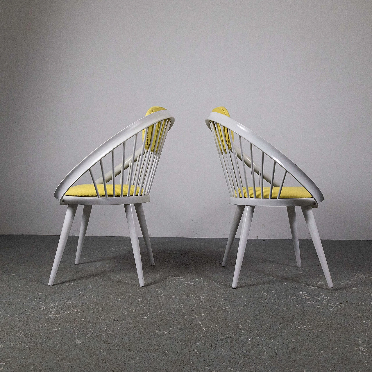 Pair of Circle armchairs by Yngve Ekstrom, 1970s 2