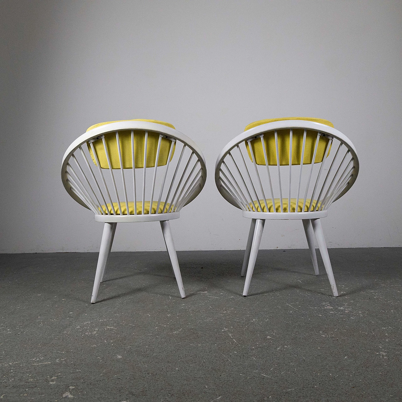 Pair of Circle armchairs by Yngve Ekstrom, 1970s 3