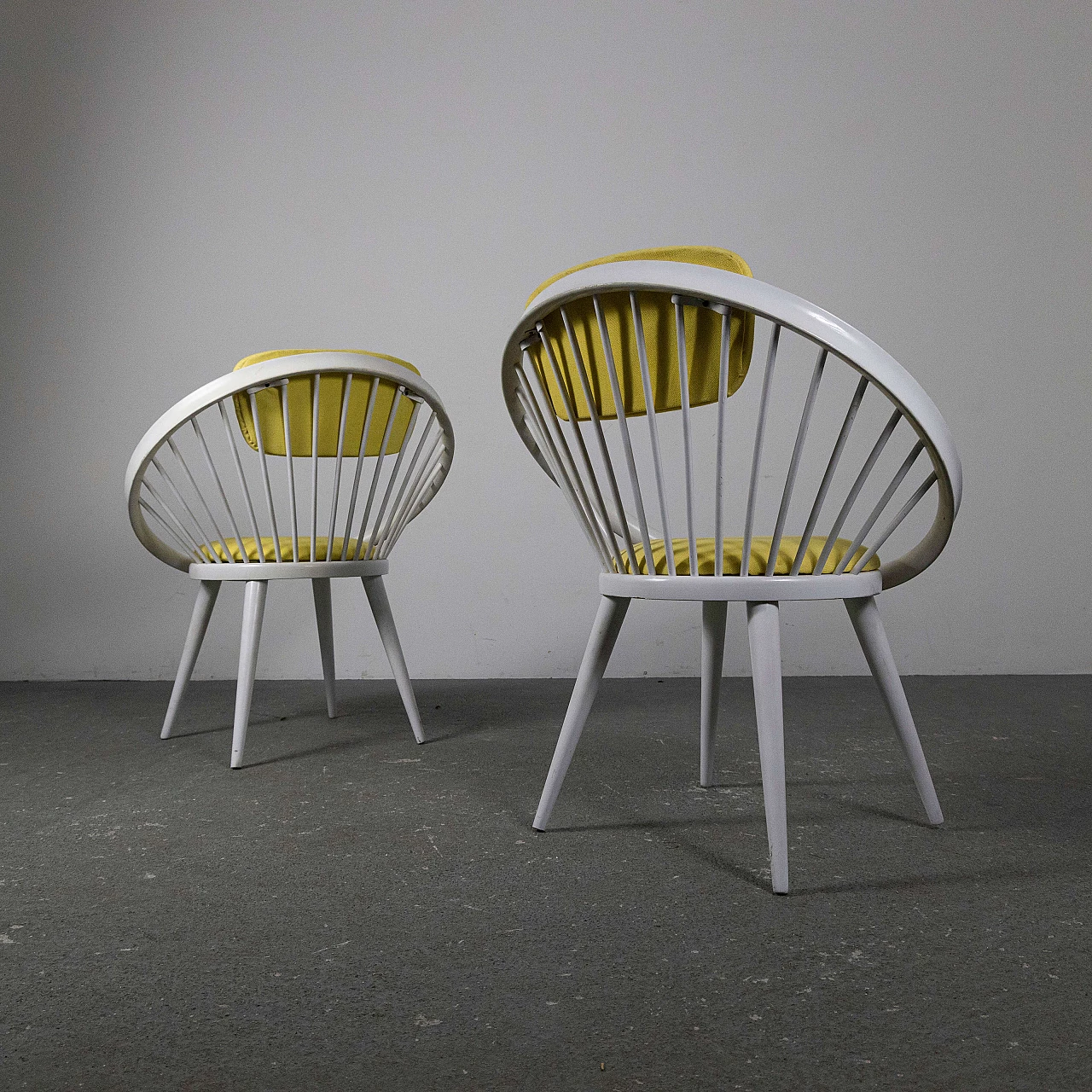 Pair of Circle armchairs by Yngve Ekstrom, 1970s 4