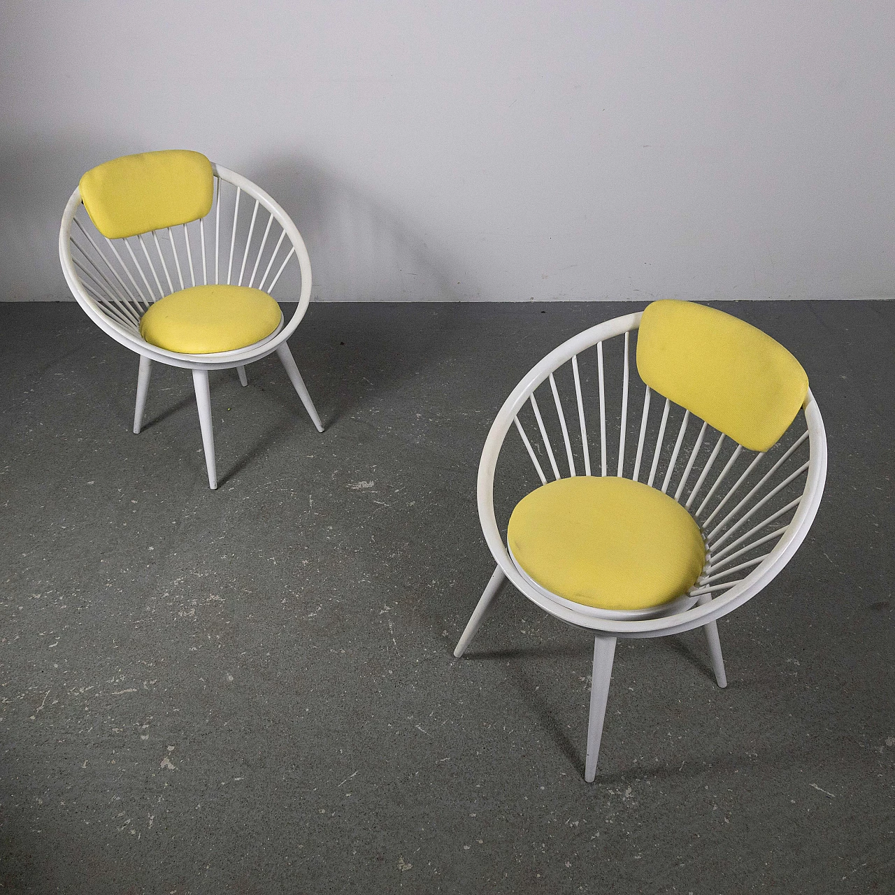 Pair of Circle armchairs by Yngve Ekstrom, 1970s 5