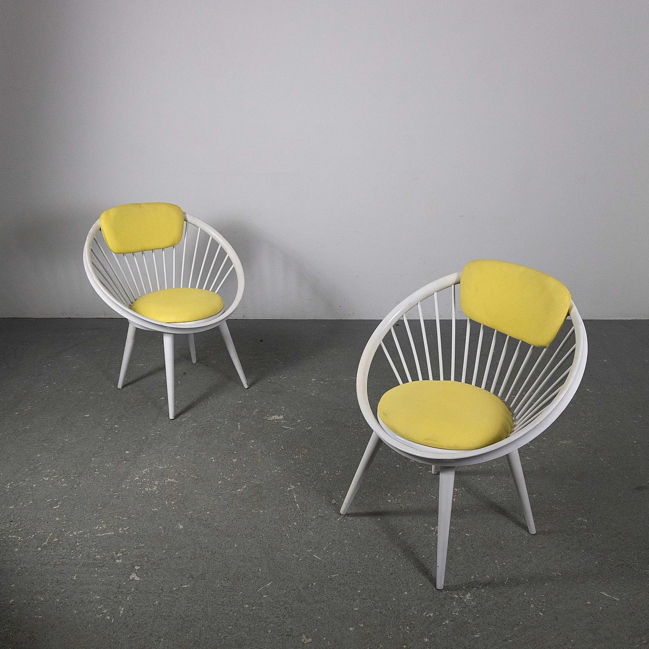 Pair of Circle armchairs by Yngve Ekstrom, 1970s 6