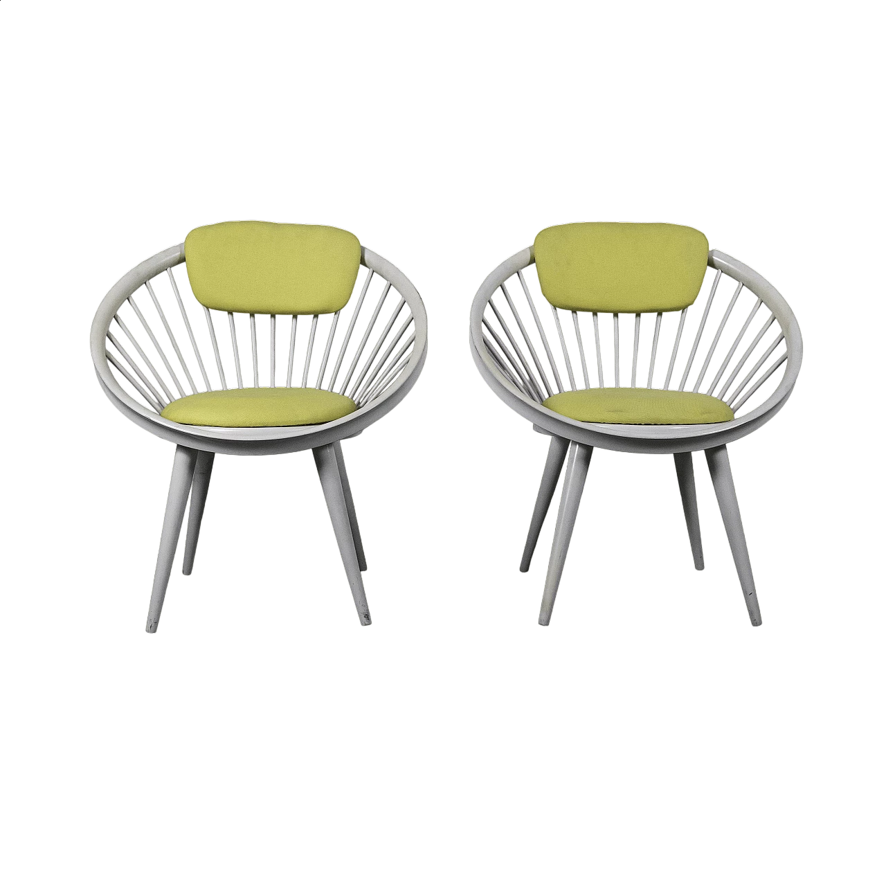 Pair of Circle armchairs by Yngve Ekstrom, 1970s 8