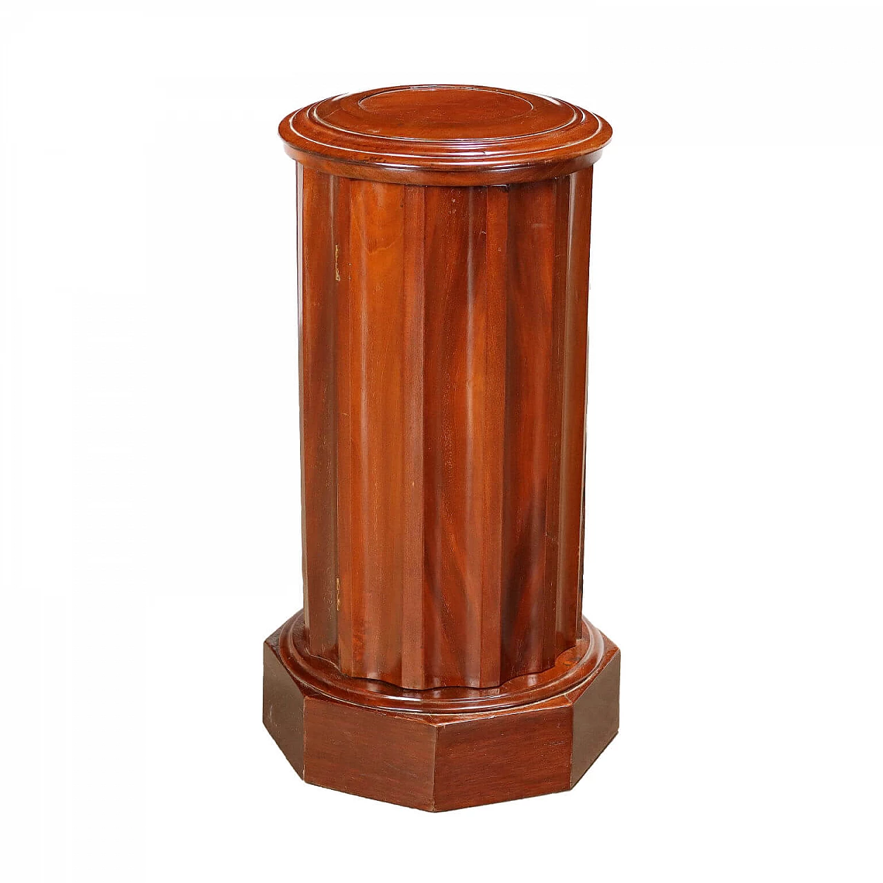 Empire mahogany column bedside table, late 19th century 1