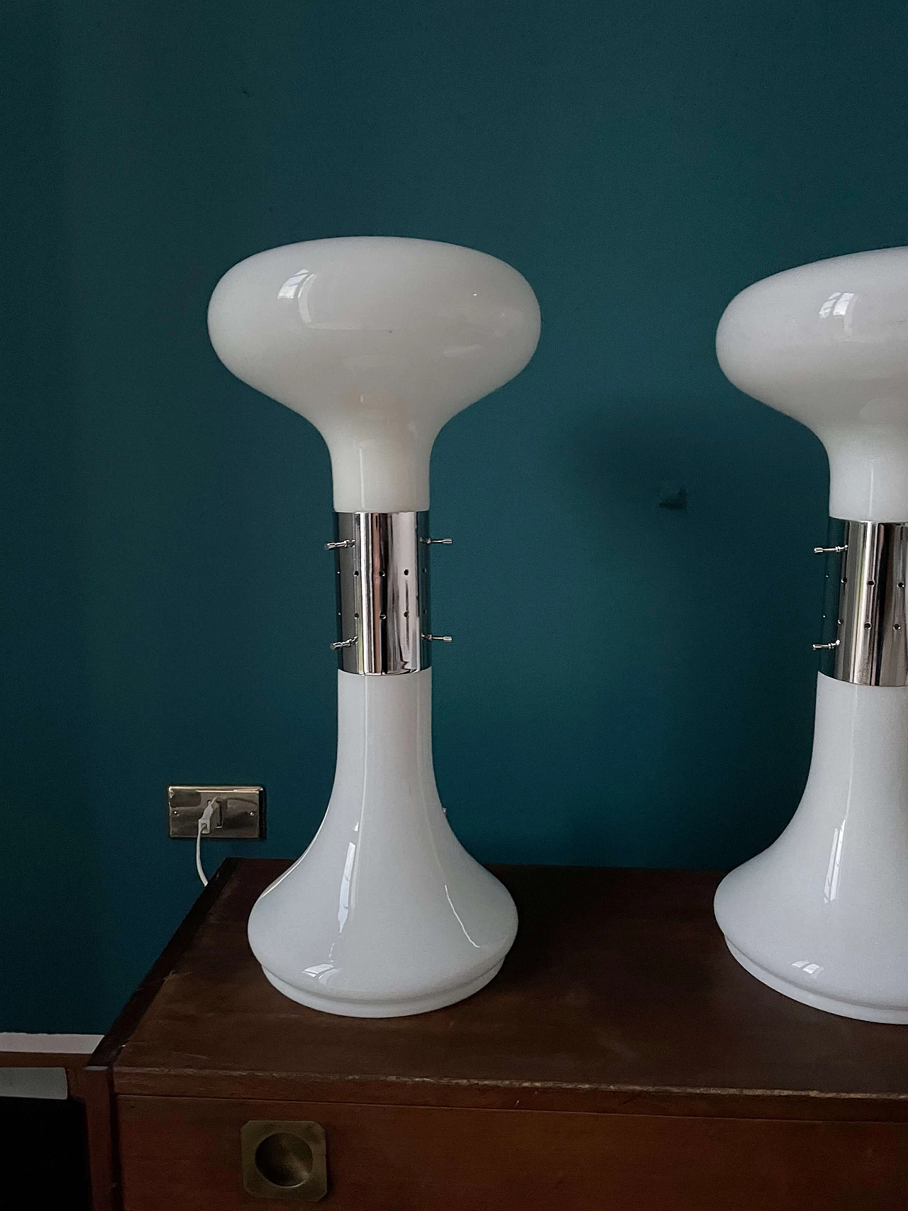 Lampada da tavolo in vetro di Murano di Mazzega, anni '70 2