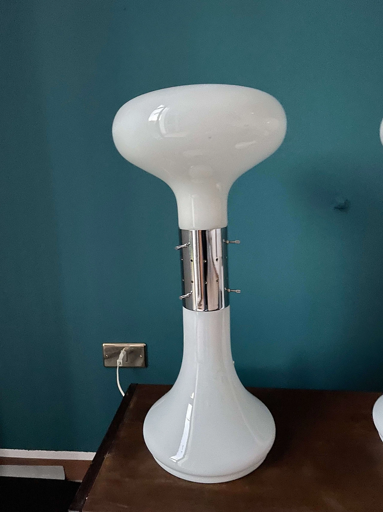 Lampada da tavolo in vetro di Murano di Mazzega, anni '70 3