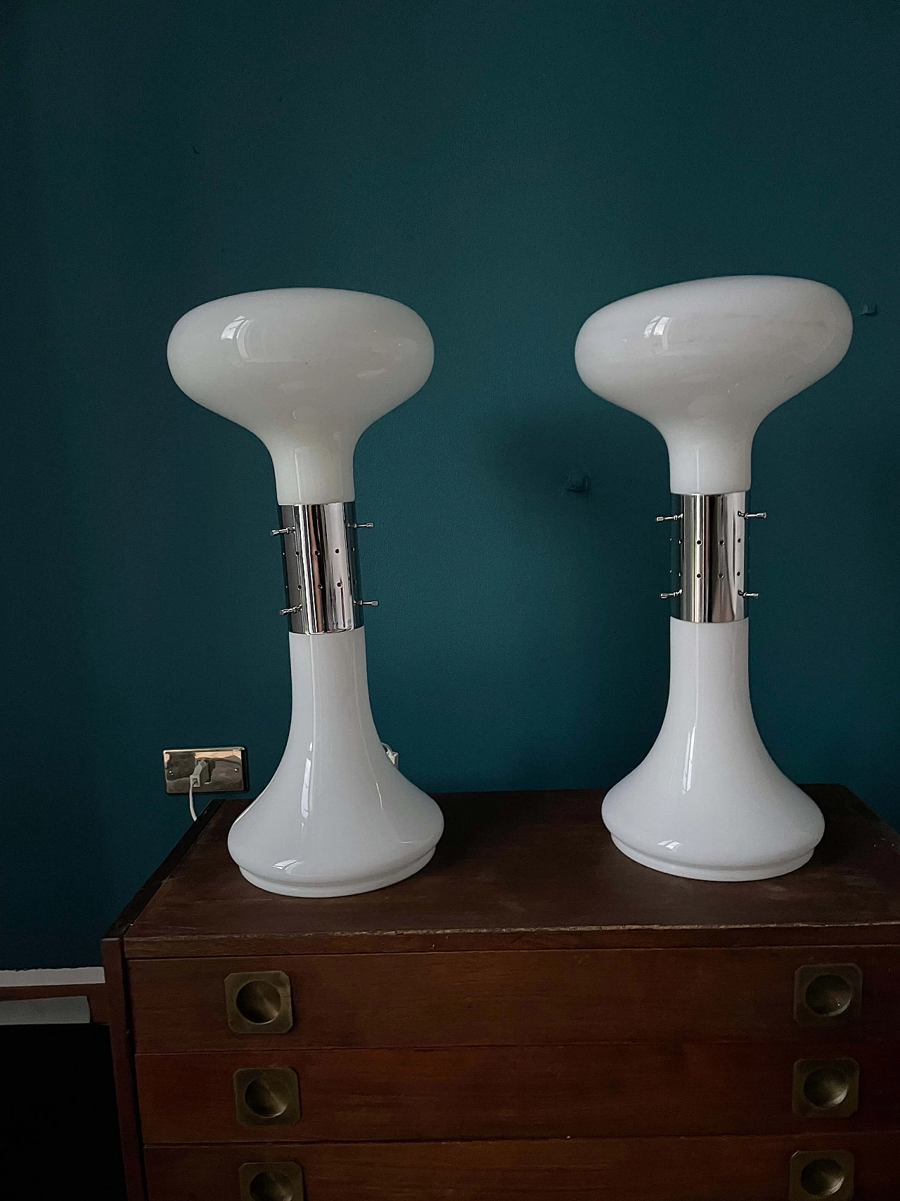 Lampada da tavolo in vetro di Murano di Mazzega, anni '70 5