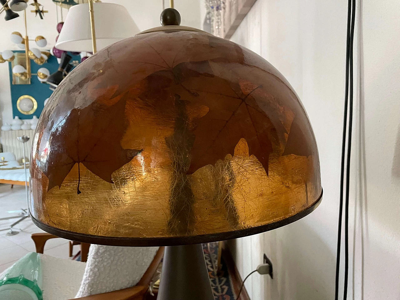 Brass Tulip table lamp attributed to Gabriella Crespi, 1970s 4