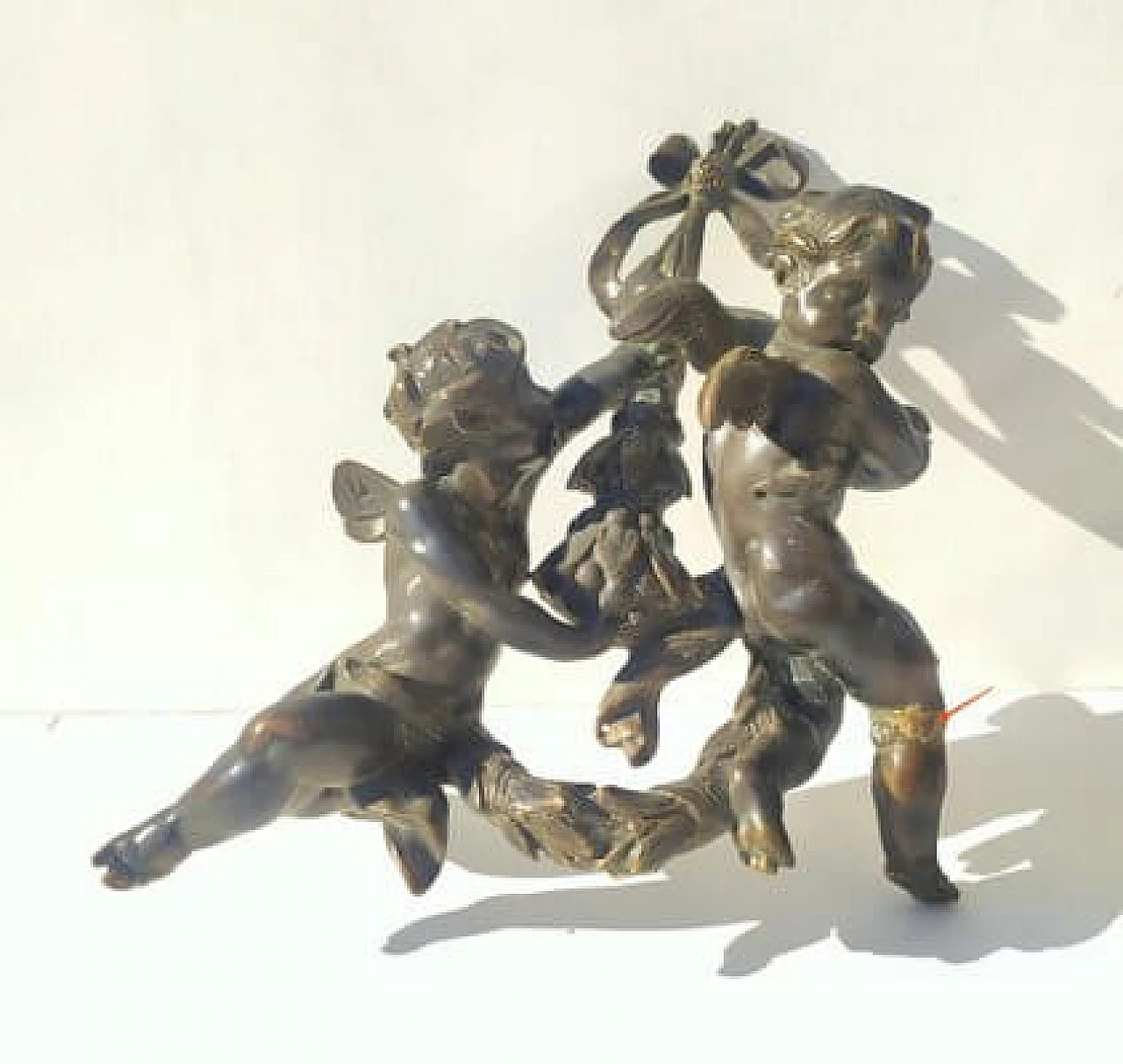 Cast bronze sculpture of putti, late 19th century 1