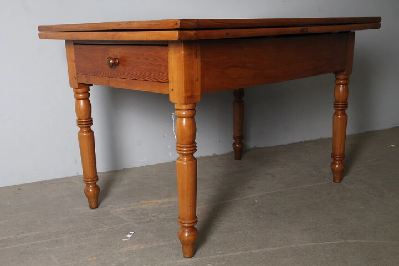 Louis Philippe solid cherry wood extendable table, mid-19th century 1