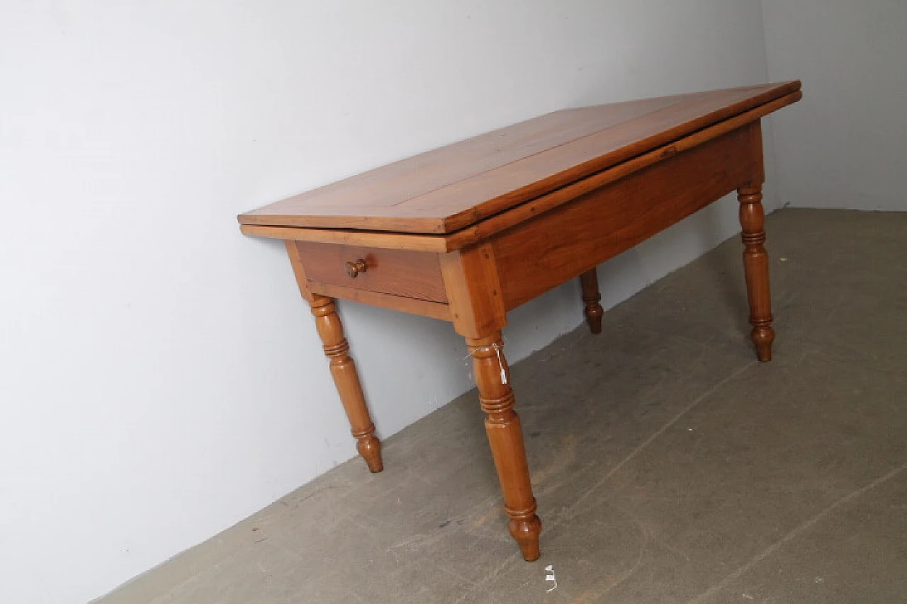 Louis Philippe solid cherry wood extendable table, mid-19th century 12