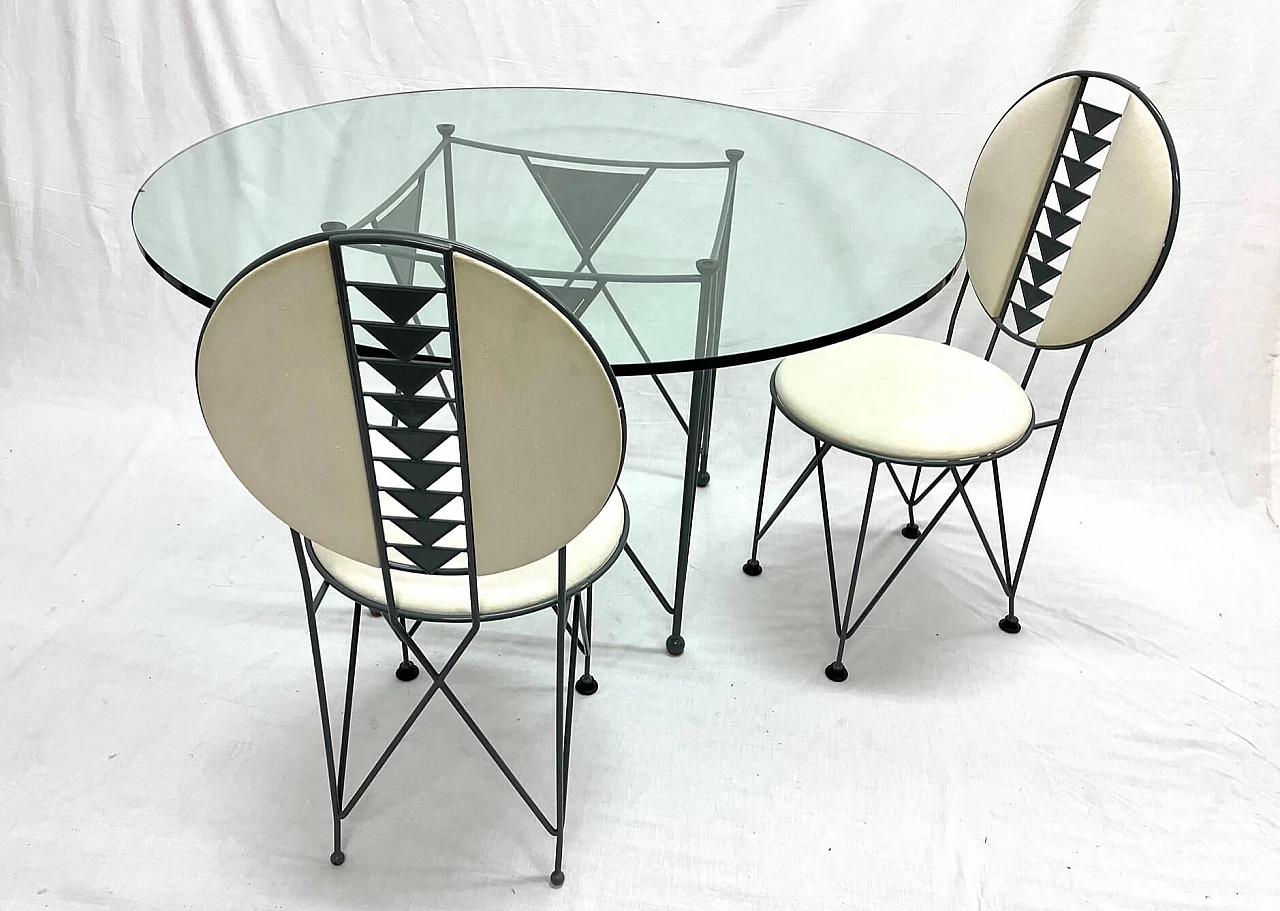 6 Sedie e tavolo Midway di Frank Lloyd Wright per Cassina, anni '80 1