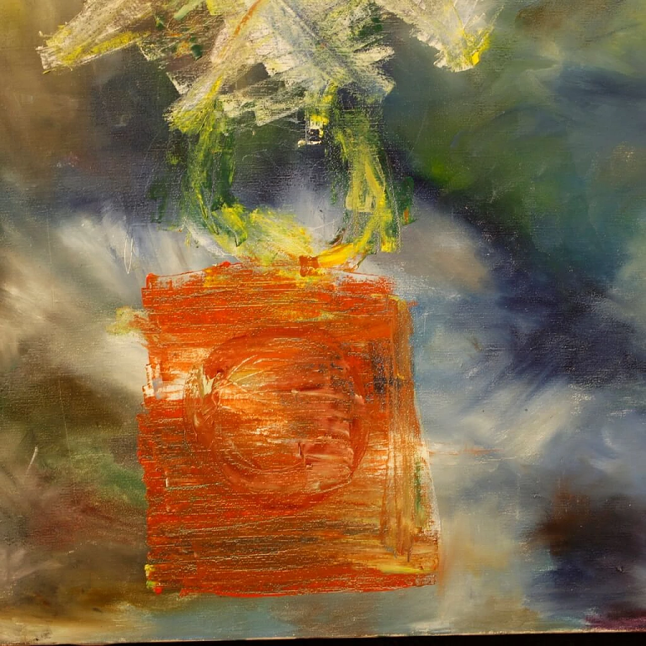 Dipinto olandese astratto, tecnica mista su tela, anni '90 7