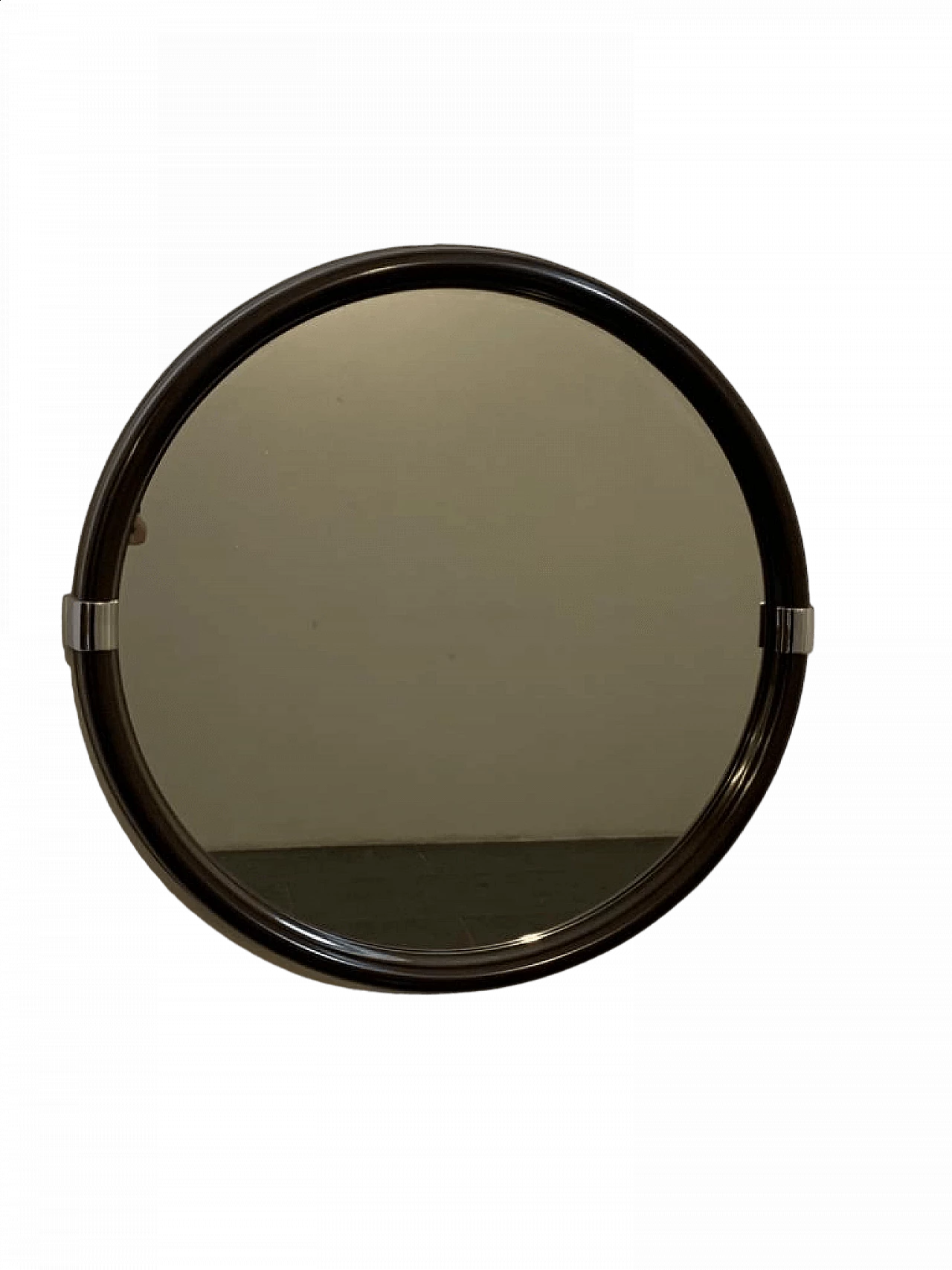 Specchio rotondo con cornice in plastica raccordata in acciaio per Carrara & Matta, anni '70 8