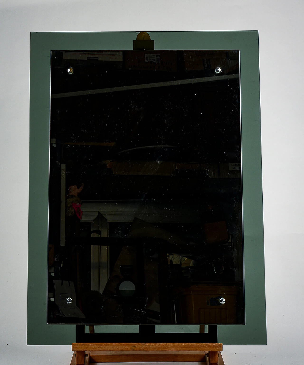 Burnished mirror with smoked glass frame, 1970s 2
