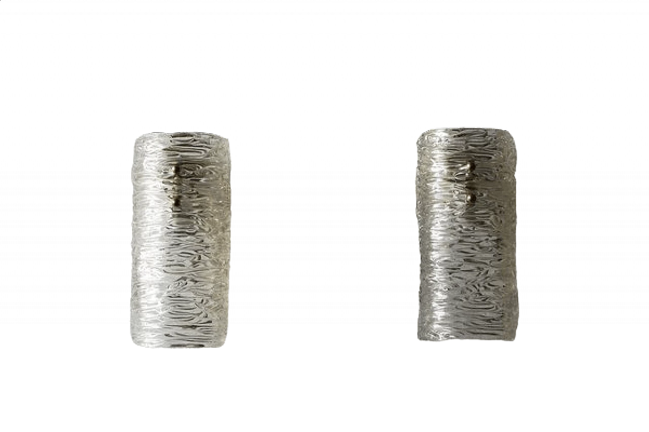 Pair of Scutinum glass and brass wall lights by JT Kalmar, 1970s 8