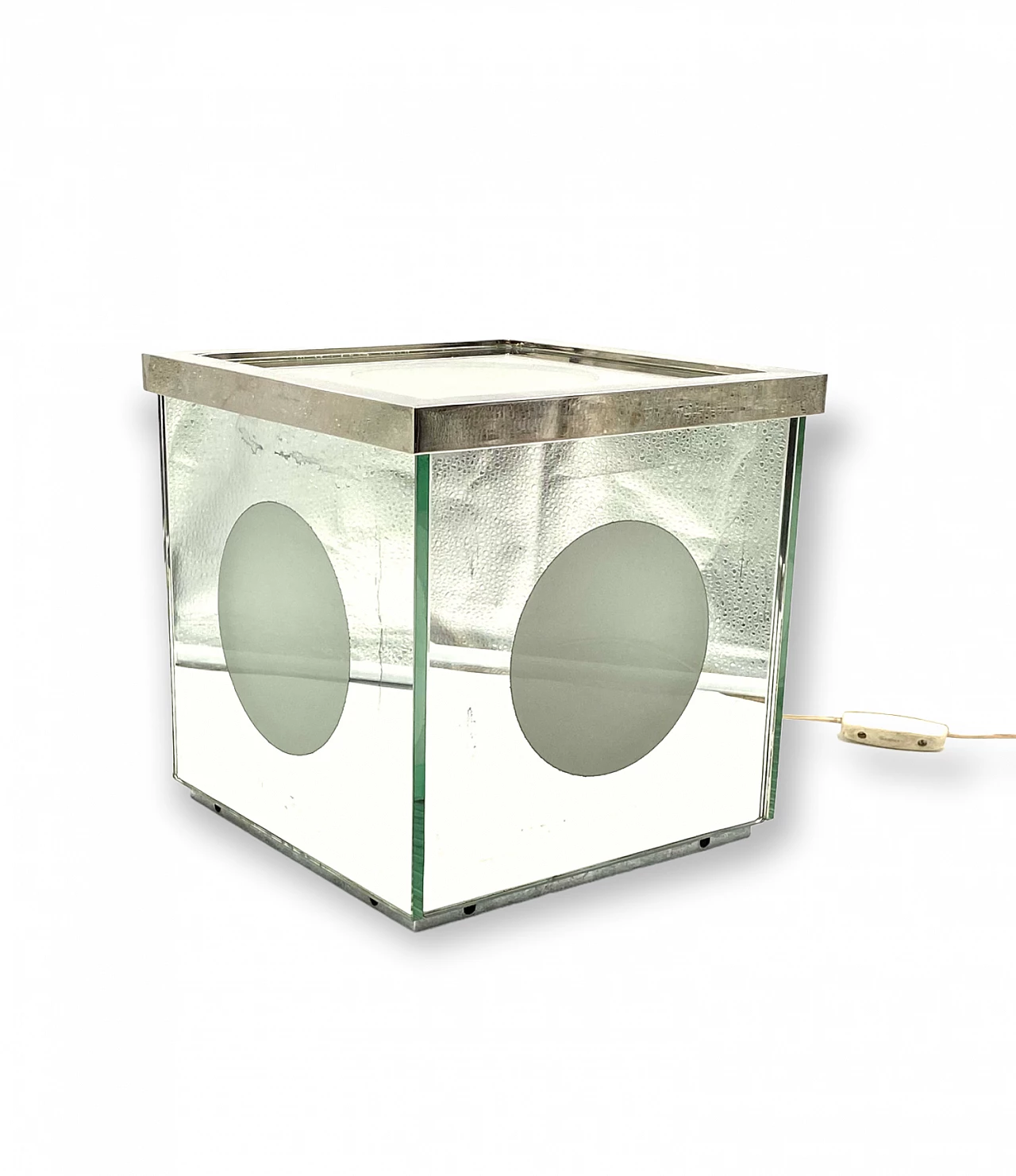Cubic mirror table lamp, 1970s 9