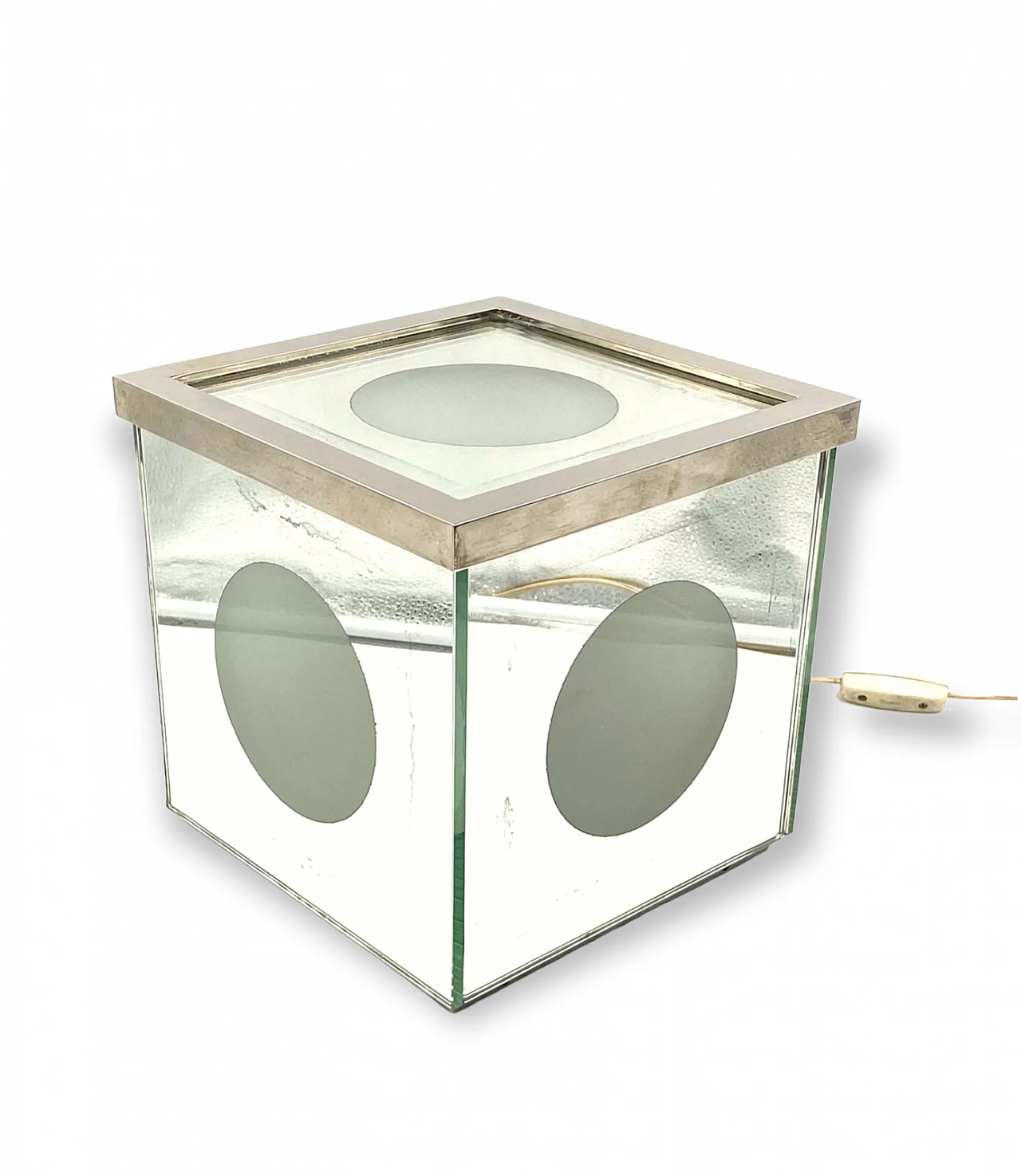 Cubic mirror table lamp, 1970s 11