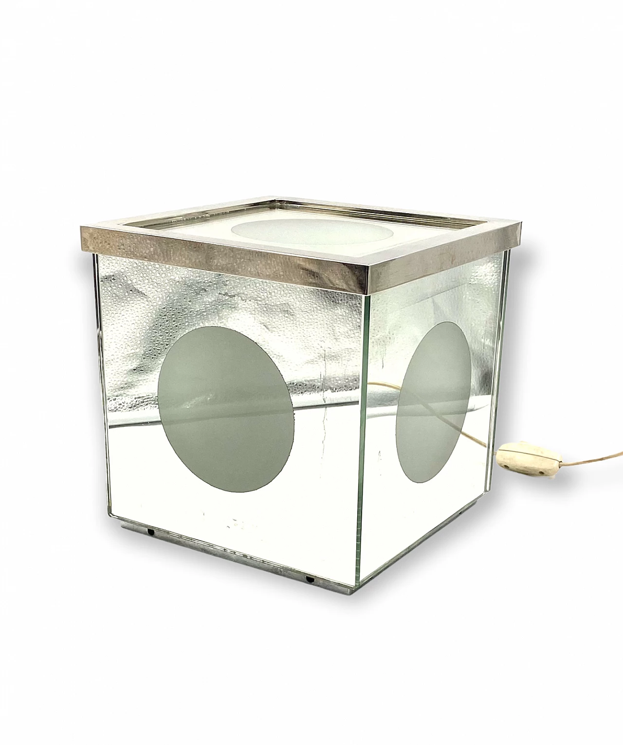 Cubic mirror table lamp, 1970s 12