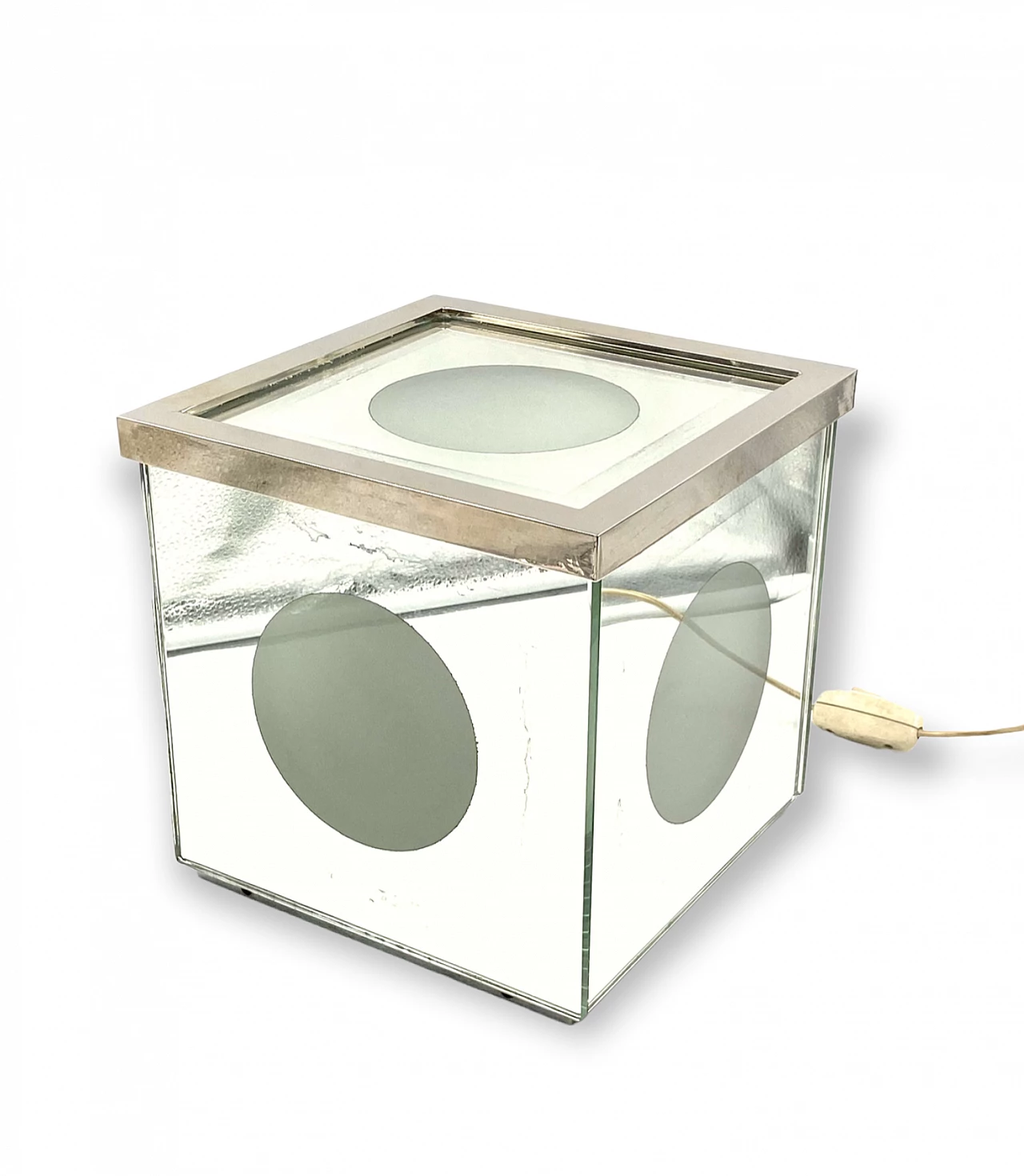 Cubic mirror table lamp, 1970s 13