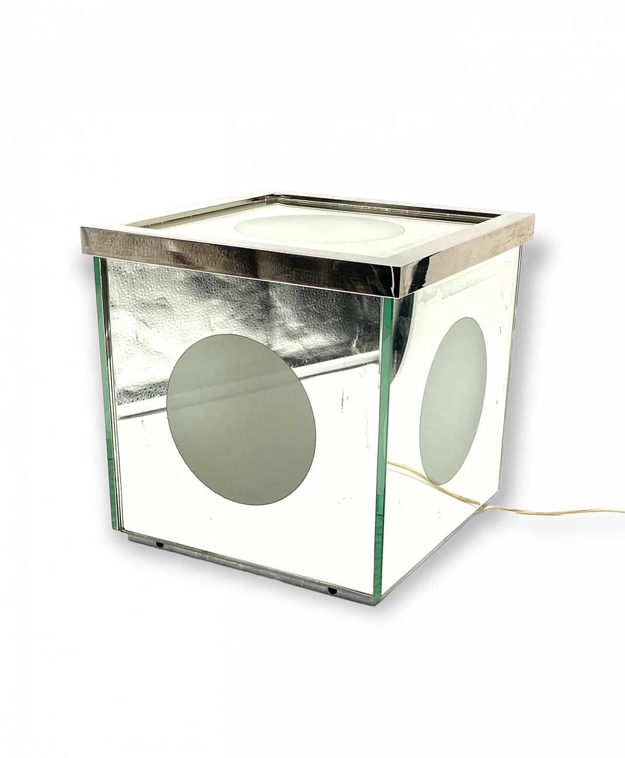 Cubic mirror table lamp, 1970s 14