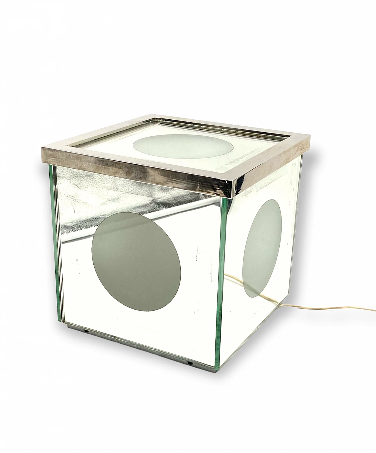 Cubic mirror table lamp, 1970s 15