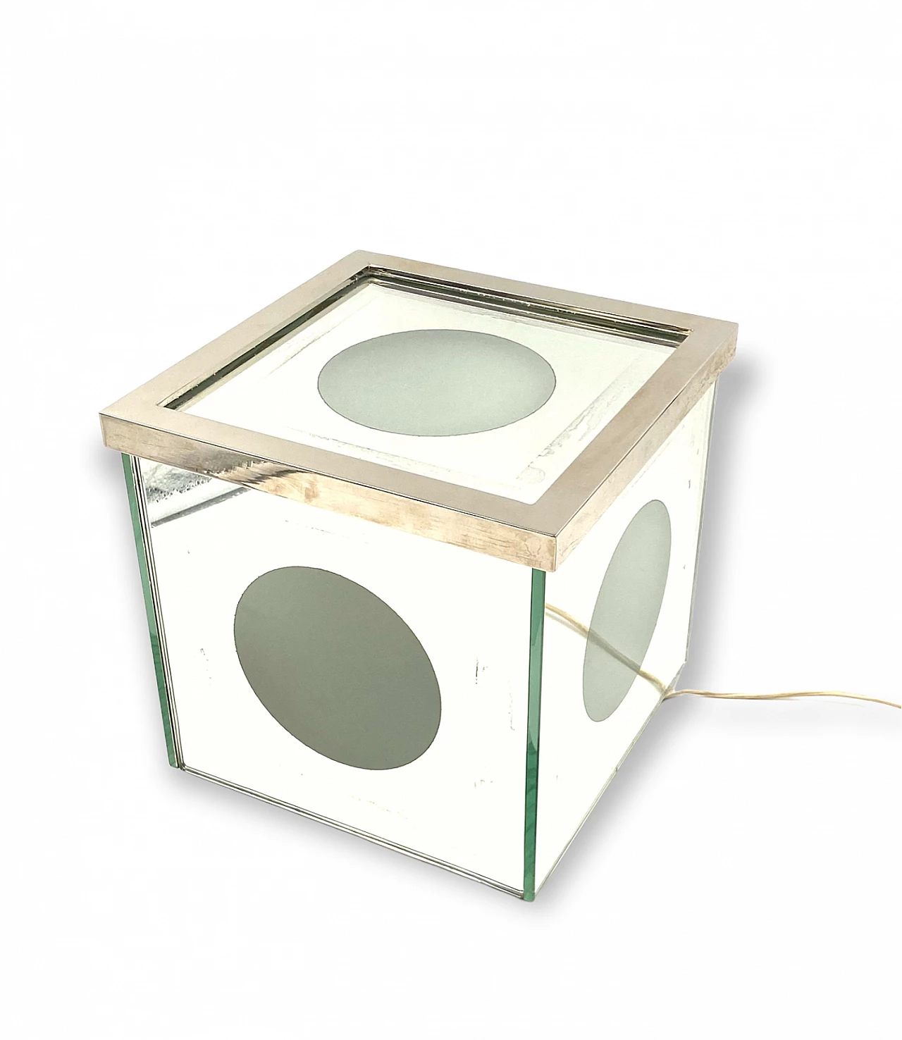 Cubic mirror table lamp, 1970s 16