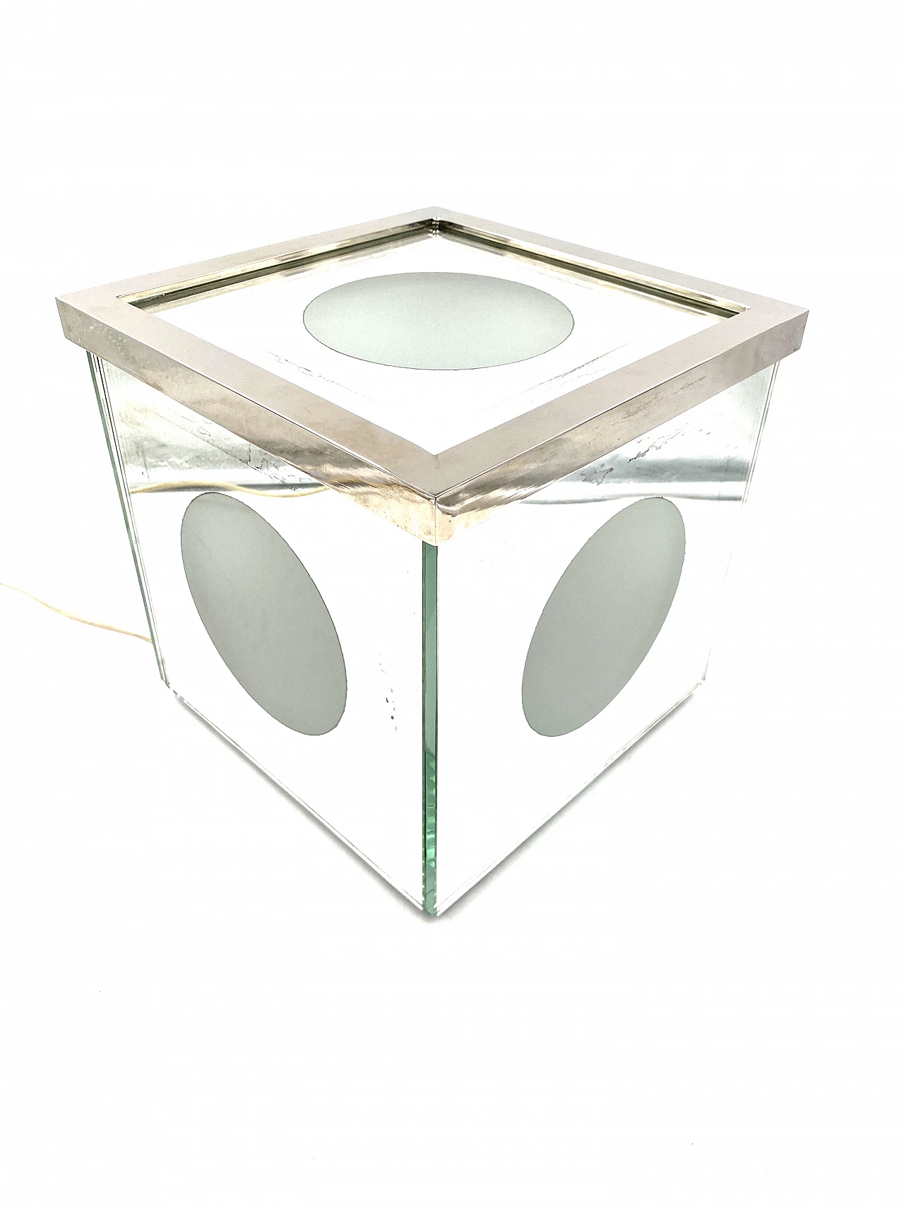 Cubic mirror table lamp, 1970s 20