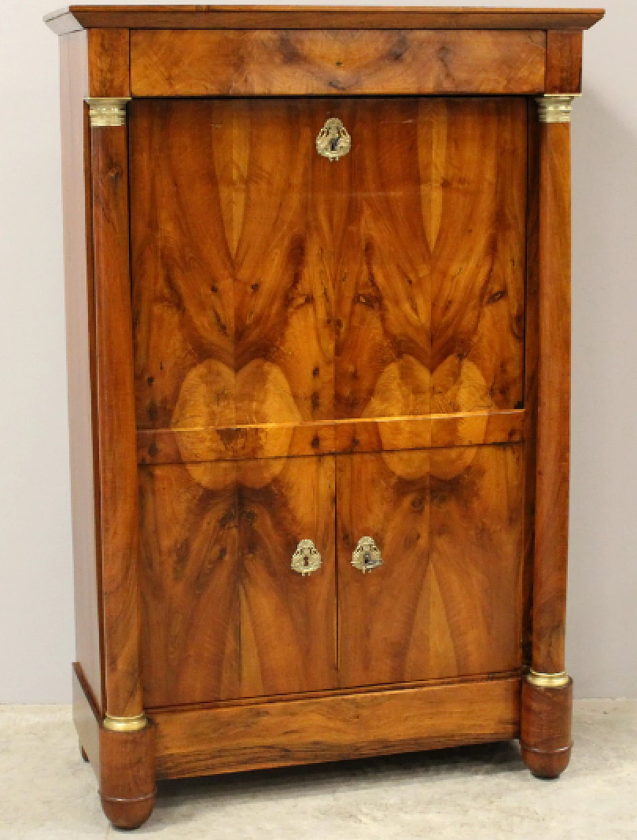 Empire solid walnut secrétaire, early 19th century 10