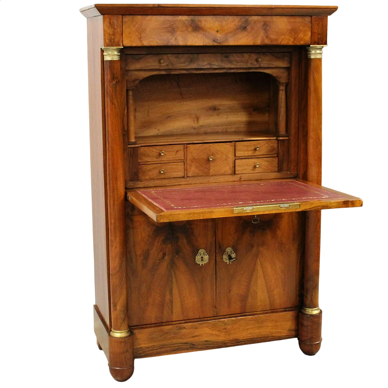 Empire solid walnut secrétaire, early 19th century 11