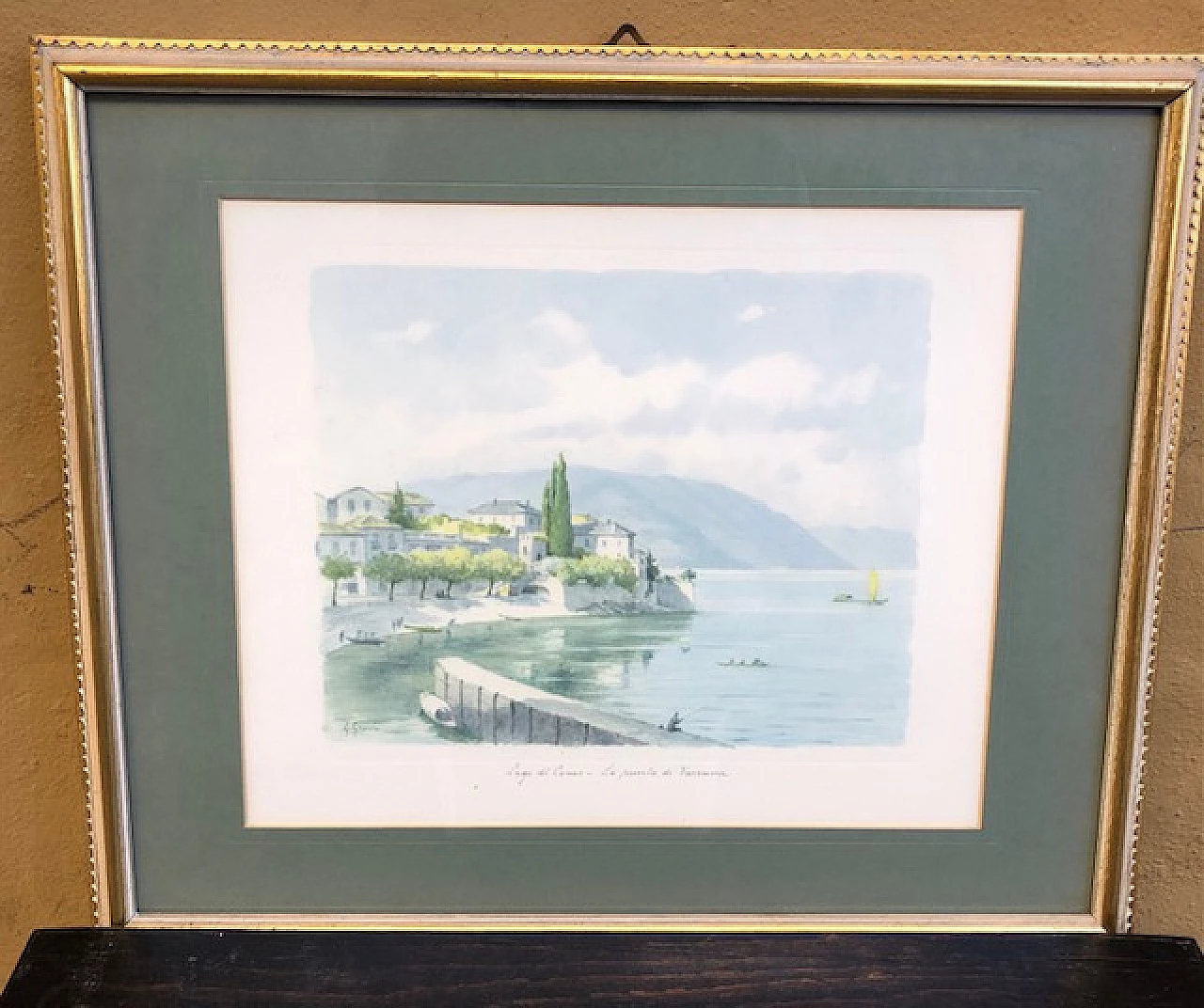 Lago di Como - La punta di Varenna, disegno ad acquerello 1