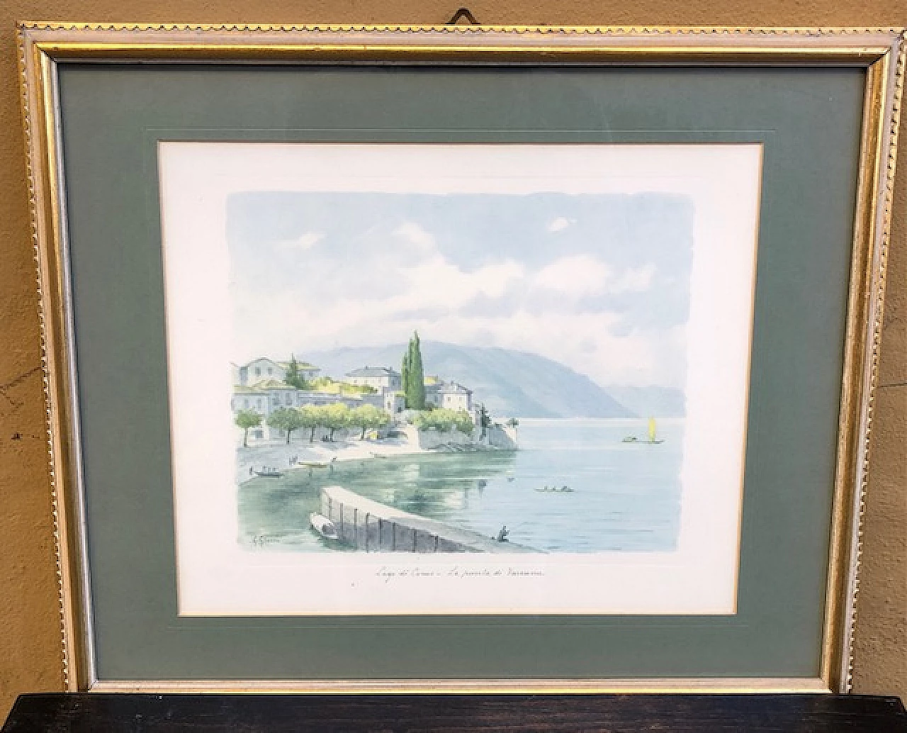 Lago di Como - La punta di Varenna, disegno ad acquerello 3