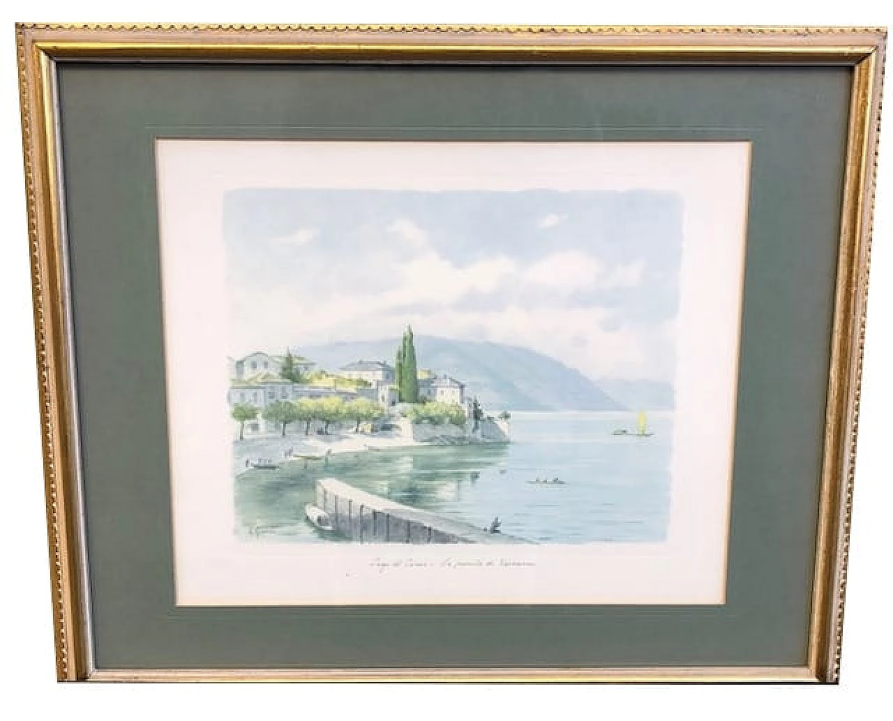 Lago di Como - La punta di Varenna, disegno ad acquerello 4