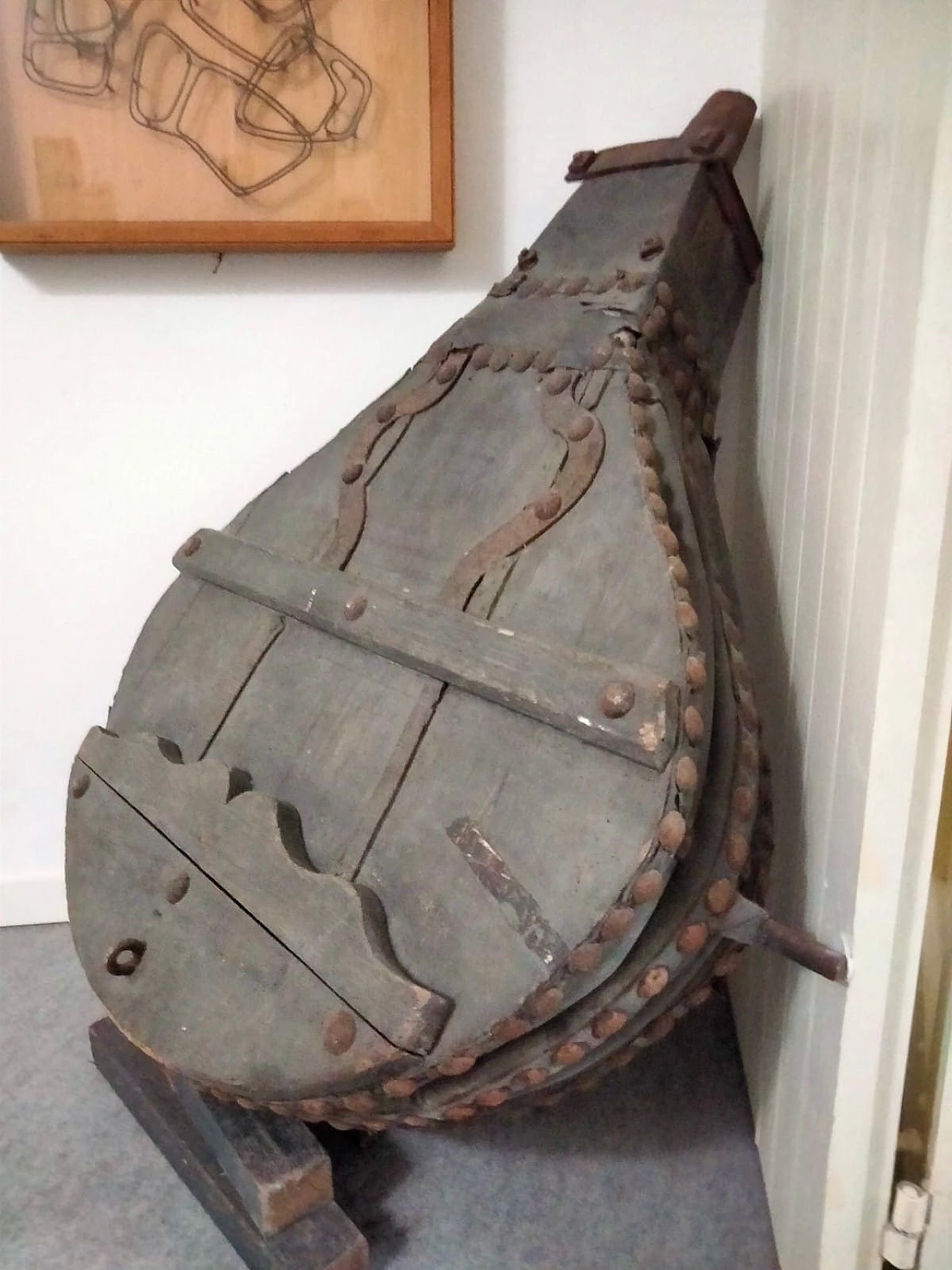 Mantice da fabbro in legno e cuoio, metà '800 1